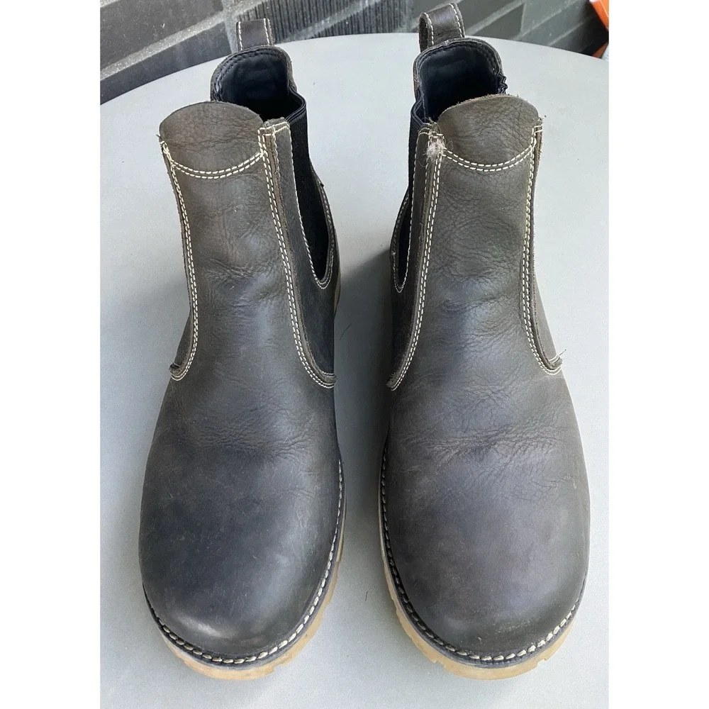 KEEN‎ Utility San Jose Chelsea Work Boots Men 13D Aluminum Toe Leather EH Brown